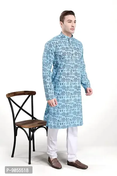 R VASUDEV Warli Print Kurta Churidhar set for mens-thumb2