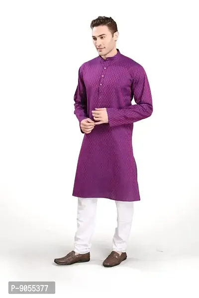 RG Designers Jacquard Textured Kurta Set For Mens-thumb3