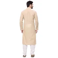 RG Designers Men's Cotton Kurta Pajama Set (36, Beige)-thumb2