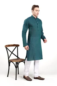 RG Designers Self Textured Kurta Set For Mens-thumb1