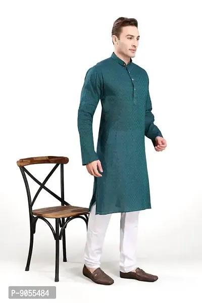 RG Designers Self Textured Kurta Set For Mens-thumb2