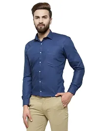 RG DESIGNERS Solid Slim Fit Formal Shirt (42, NAVYBLUE)-thumb2