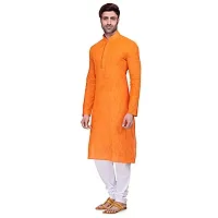 R VASUDEV Self Print Cotton Kurta Churidhar set for mens-thumb2