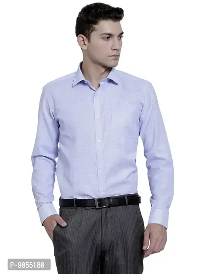 RG DESIGNERS Light Blue  White Slim Fit Striped Formal Shirt for Men