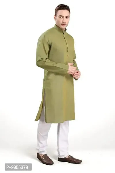 RG DESIGNERS Men's Cotton Blend Classic Kurta (Handloom)-thumb2