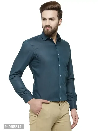 RG DESIGNERS Solid Slim Fit Formal Shirt (38, Dblue)-thumb2