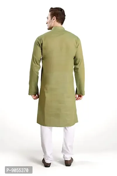 RG DESIGNERS Men's Cotton Blend Classic Kurta (Handloom)-thumb4