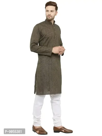 R VASUDEV Self Print Cotton Kurta Churidhar set for Mens (A Handloom)-thumb2