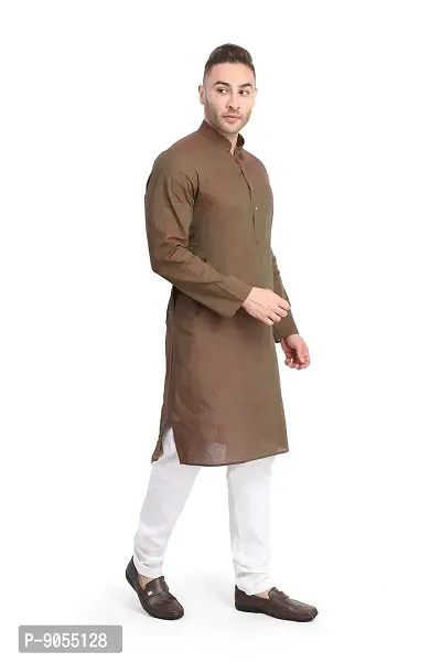 RG DESIGNERS Men's Cotton Blend Classic Kurta (Handloom)-thumb4