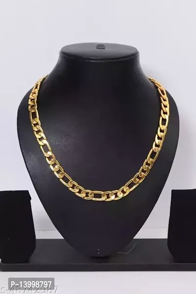 Pitaamaareg; Stylish Trendy Exclusive Gold plated chain for boys and Men Gold-plated Plated Brass Chain(22 Inch)Water And Sweat Proof Jawellery With Free Gift.-thumb2