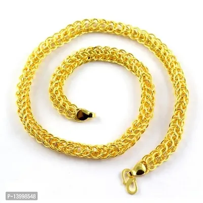 Pitaamaareg;  Gold New Trending Chain Gold-plated Plated Brass Chain (20 Inch)Water And Sweat Proof Jawellery With Free Gift.-thumb0