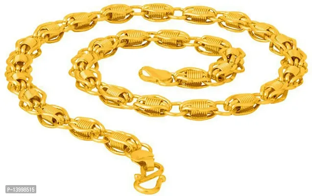 Pitaamaareg;  Stylish  Trendy Most Popular Beautiful Design Golden light Gold Plated Chain Gold-plated Plated Alloy Chain (20 Inch)Water And Sweat Proof Jawellery With Free Gift.-thumb0