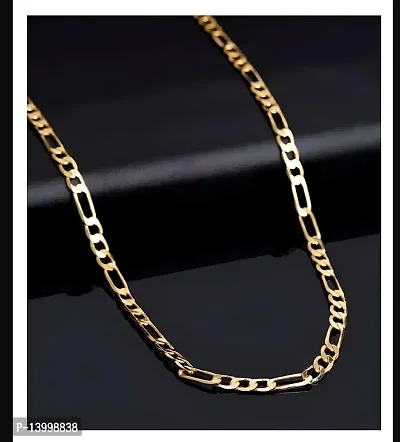 Pitaamaareg;  gold plated brass snake chain for men and women  Gold-plated Plated Brass Chain (22 Inch)Water And Sweat Proof Jawellery With Free Gift.-thumb0