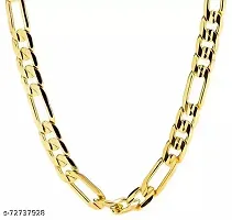 Pitaamaareg;  Men's 14k Solid Yellow Gold Figaro  Chain Necklace - Gold chain, figaro chains, real Gold chain (22 Inch)Water And Sweat Proof Jawellery With Free Gift.-thumb3