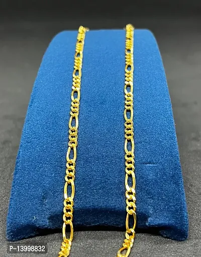 Pitaamaareg;  1 Gram Gold plated Chain For Boys and Man Alloy, Stainless Steel Chain Gold-plated Plated Alloy Chain (22 Inch)Water And Sweat Proof Jawellery With Free Gift.