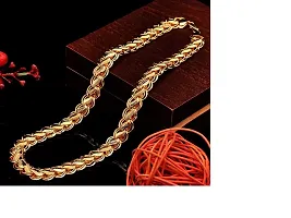 Pitaamaareg;  gold plated brass snake chain for men and women  Gold-plated Plated Brass Chain (20 Inch)Water And Sweat Proof Jawellery With Free Gift.-thumb1