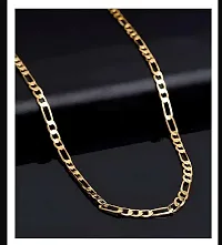 Pitaamaareg;  Designer  Gold plated Lotus Chain  Gold-plated Plated Brass Chain (22 Inch)Water And Sweat Proof Jawellery With Free Gift.-thumb1