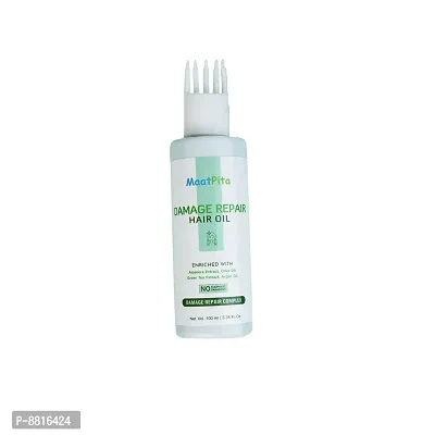 Trendy Maatpita Damage Repair Non - Sticky With Aloe Vera, Olive Oil, Green Tea Hair Oil 100 Ml-thumb0