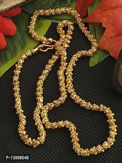 Pitaamaareg;  New Design Elegant Top Trending Gold-plated Plated Brass Chain (22 Inch)Water And Sweat Proof Jawellery With Free Gift.