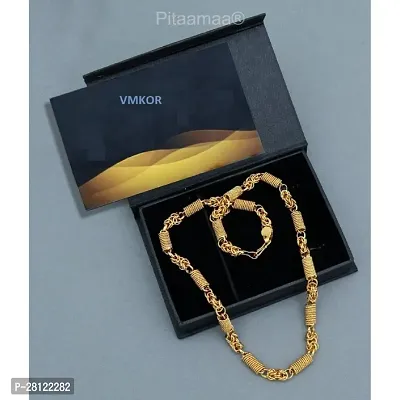 Stylish Golden Brass Chain Water And Sweat Proof Jewellery For Men