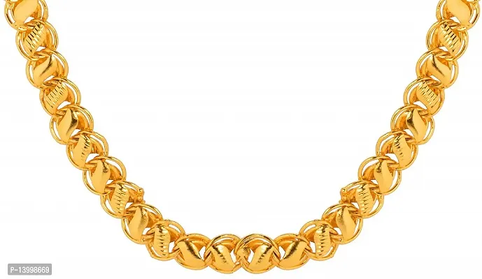 Pitaamaareg;  Gold New Trending Chain Gold-plated Plated Brass Chain (20 Inch)Water And Sweat Proof Jawellery With Free Gift.