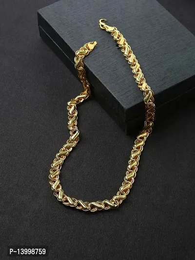 Pitaamaareg; 1 Gram Gold plated Chain For Boys and Man Gold-plated Plated Alloy Chain (20 Inch)Water And Sweat Proof Jawellery With Free Gift.