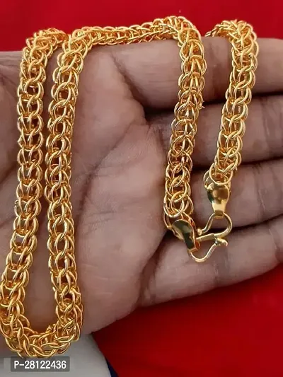 Stylish Golden Brass Chain Water And Sweat Proof Jewellery For Men-thumb0