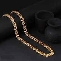 Pitaamaareg;  gold plated brass snake chain for men and women  Gold-plated Plated Brass Chain (20 Inch)Water And Sweat Proof Jawellery With Free Gift.-thumb3