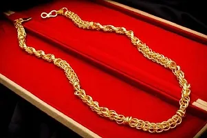 Pitaamaareg;  1 Gram Gold plated Chain For Boys and Man Gold-plated Plated Brass Chain (20 Inch)Water And Sweat Proof Jawellery With Free Gift.-thumb3