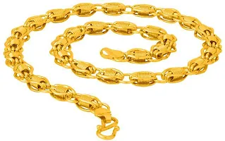 Pitaamaareg;  Gold plated 1 Gram  Chain For Boys and Man Gold-plated Alloy Chain (20 Inch)Water And Sweat Proof Jawellery With Free Gift.-thumb1