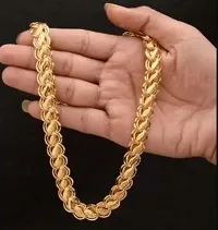 Pitaamaareg;  gold plated brass snake chain for men and women  Gold-plated Plated Brass Chain (20 Inch)Water And Sweat Proof Jawellery With Free Gift.-thumb2