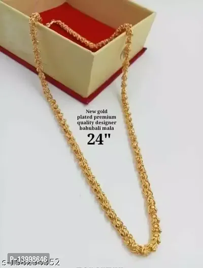 Pitaamaareg;  One Gram Gold Plated Chain  (MG607 C) Gold-plated Plated Brass Chain (22 Inch)Water And Sweat Proof Jawellery With Free Gift.-thumb2