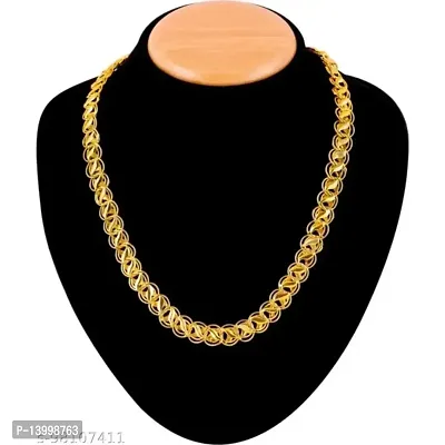 Pitaamaareg; Golden Chain For Boys Stylish Neck Chain Mens Jewellery Gold Chain For Men Boys Gold-plated Plated Brass Chain (20 Inch)Water And Sweat Proof Jawellery With Free Gift.-thumb4