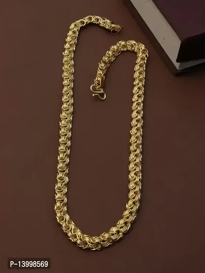 Gold plated Chain For Boys / Man Gold-plated Plated Stainless Steel, Alloy Chain Gold-plated Plated Alloy Chain (20 Inch)Water And Sweat Proof Jawellery With Free Gift.-thumb3