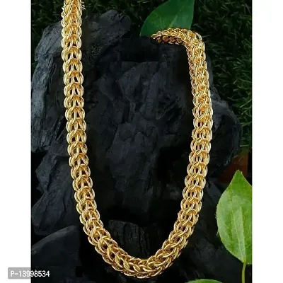 Pitaamaareg;  Gold-plated Plated Brass Chain (20 Inch)Water And Sweat Proof Jawellery With Free Gift.-thumb3