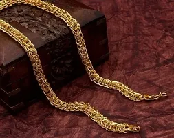 Pitaamaareg;  1 Gram Gold plated Chain For Boys and Man Alloy, Stainless Steel Chain Gold-plated Plated Alloy Chain (20 Inch)Water And Sweat Proof Jawellery With Free Gift.-thumb1