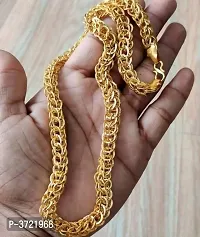 Pitaamaareg;  gold plated brass snake chain for men and women  Gold-plated Plated Brass Chain (20 Inch)Water And Sweat Proof Jawellery With Free Gift.-thumb1