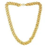 Pitaamaareg; Stylish Trendy Exclusive Gold plated chain for boys and Men Gold-plated Plated Brass Chain(20 Inch)Water And Sweat Proof Jawellery With Free Gift.-thumb2