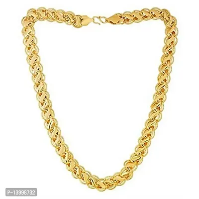 Pitaamaareg; Stylish Trendy Exclusive Gold plated chain for boys and Men Gold-plated Plated Brass Chain(20 Inch)Water And Sweat Proof Jawellery With Free Gift.-thumb3