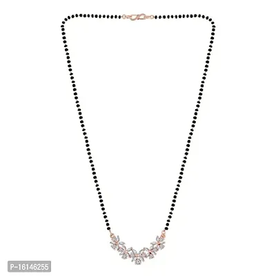 Stylish Black Alloy Crystal American Diamond Chains For Women-thumb0