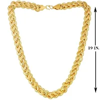 Pitaamaareg; Golden Chain For Boys Necklace Chains For Men Girls Stylish  Fancy King Design Gold-plated Plated Brass Chain (20 Inch)Water And Sweat Proof Jawellery With Free Gift.-thumb2