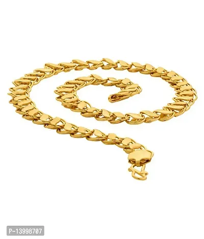 Pitaamaareg;  Stylish Lotus Inspired One gram Gold plated chain for Men Gold-plated Plated Brass Chain (20 Inch)Water And Sweat Proof Jawellery With Free Gift.-thumb4