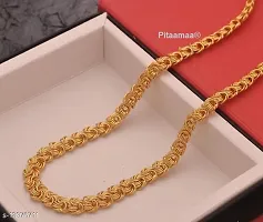 Pitaamaareg;  One Gram Gold Plated Brass Chain  for men Gold-plated Plated Brass Chain (20 Inch)Water And Sweat Proof Jawellery With Free Gift.-thumb2