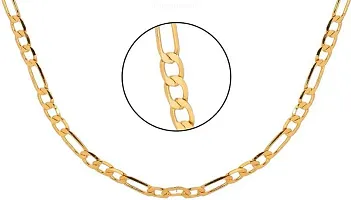 Pitaamaareg;  Stylish Lotus Inspired One gram Gold plated chain for Men Gold-plated Plated Brass Chain (22 Inch)Water And Sweat Proof Jawellery With Free Gift.-thumb1