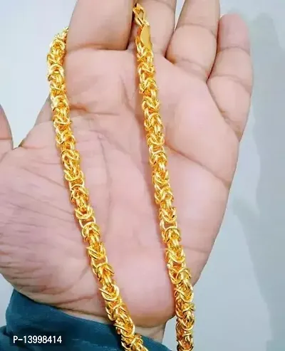 Pitaamaareg; 1 Gram Gold plated Chain For Boys and Man Gold-plated Plated Alloy Chain (20 Inch)Water And Sweat Proof Jawellery With Free Gift.-thumb4