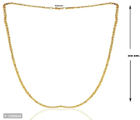 Pitaamaareg;  Stylish  Trendy Most Popular Beautiful Design Golden light Gold Plated Chain Gold-plated Plated Alloy Chain (22 Inch)Water And Sweat Proof Jawellery With Free Gift.-thumb4