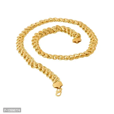 Pitaamaareg;  gold plated brass snake chain for men and women  Gold-plated Plated Brass Chain (20 Inch)Water And Sweat Proof Jawellery With Free Gift.