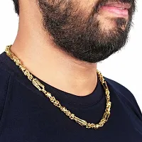 Pitaamaareg; Golden Chain For Boys Stylish Neck Chain Mens Jewellery Gold Chain For Men Boys Gold-plated Plated Brass Chain (20 Inch)Water And Sweat Proof Jawellery With Free Gift.-thumb1