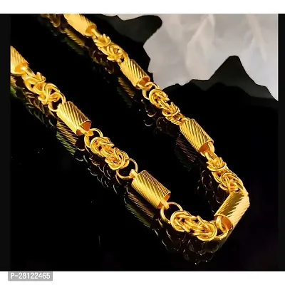 Stylish Golden Brass Chain Water And Sweat Proof Jewellery For Men-thumb0