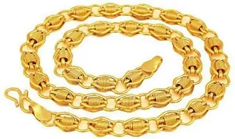 Pitaamaareg;  Gold New Trending Chain Gold-plated Plated Brass Chain(20 Inch)Water And Sweat Proof Jawellery With Free Gift.-thumb1